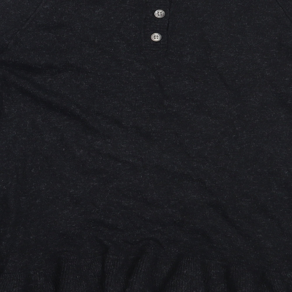 Topshop Womens Black Round Neck Viscose Pullover Jumper Size 6