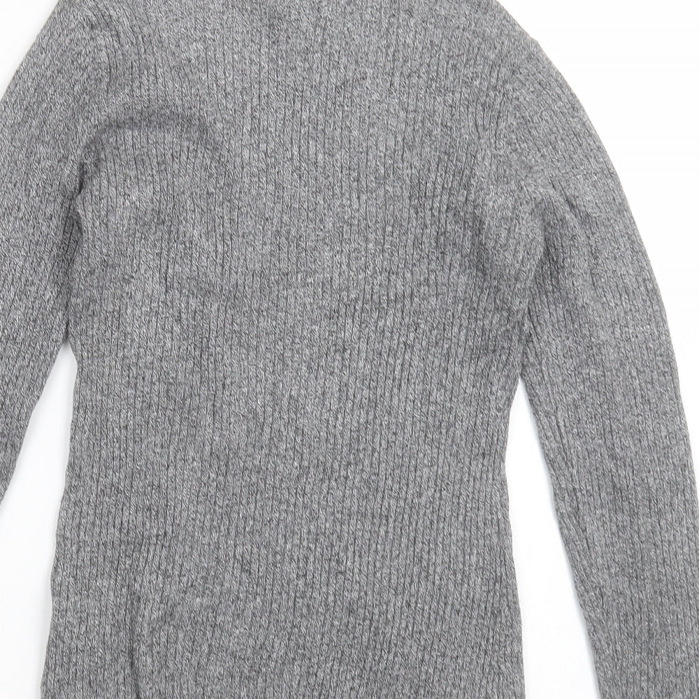 H&M Womens Grey High Neck Viscose Pullover Jumper Size M
