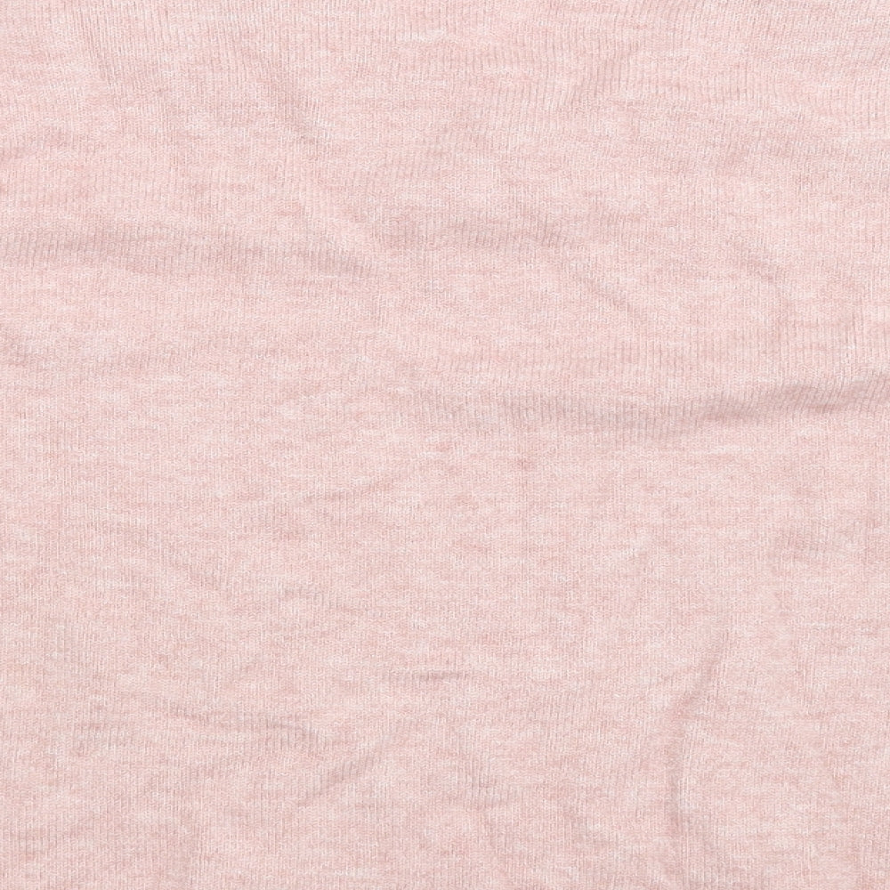 VILA Womens Pink V-Neck Viscose Pullover Jumper Size M