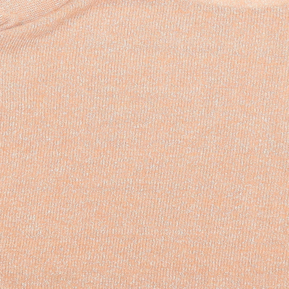 Dunnes Stores Womens Orange Scoop Neck Polyester Pullover Jumper Size M - Skull