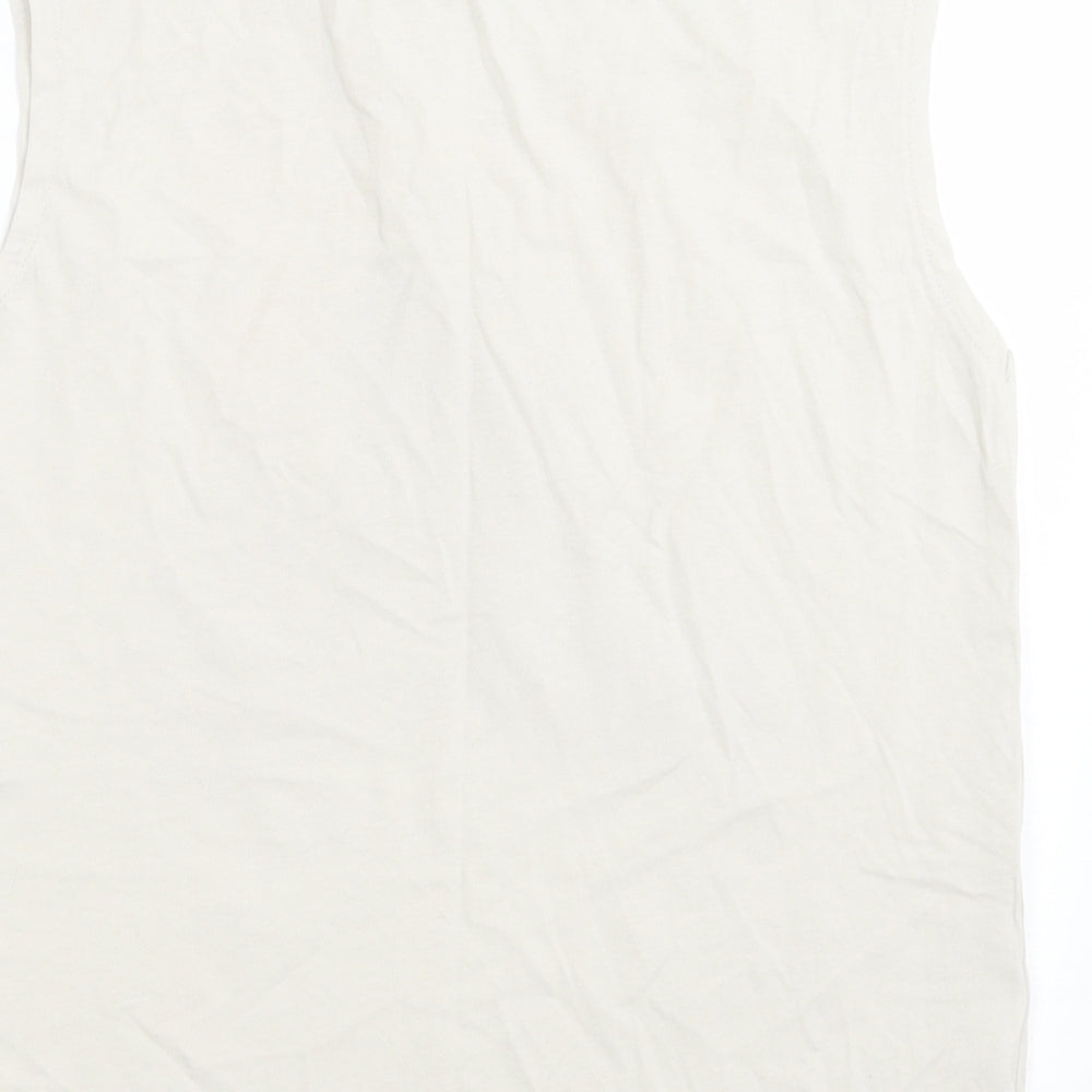 H&M Girls Beige Cotton Basic Tank Size 11-12 Years Crew Neck Pullover - beach vibes ahead