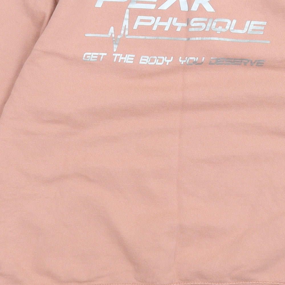 Awdis Womens Pink Cotton Pullover Sweatshirt Size S Pullover - peak physique