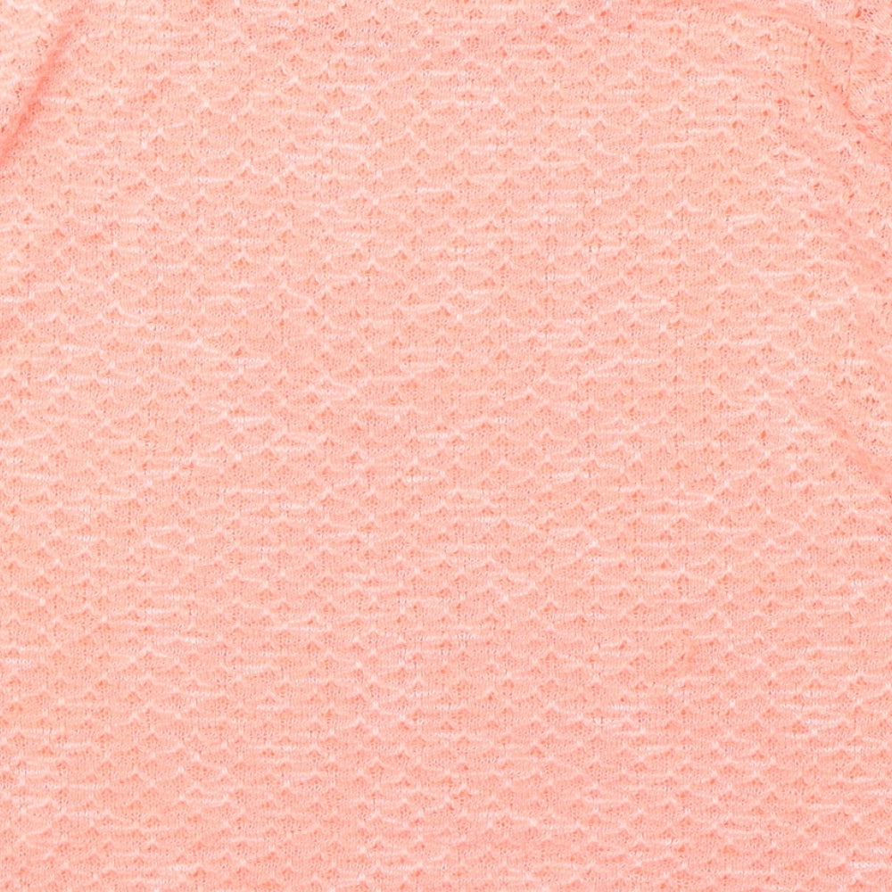 New Look Womens Pink Round Neck Polyester Pullover Jumper Size 10 - Neon Pink