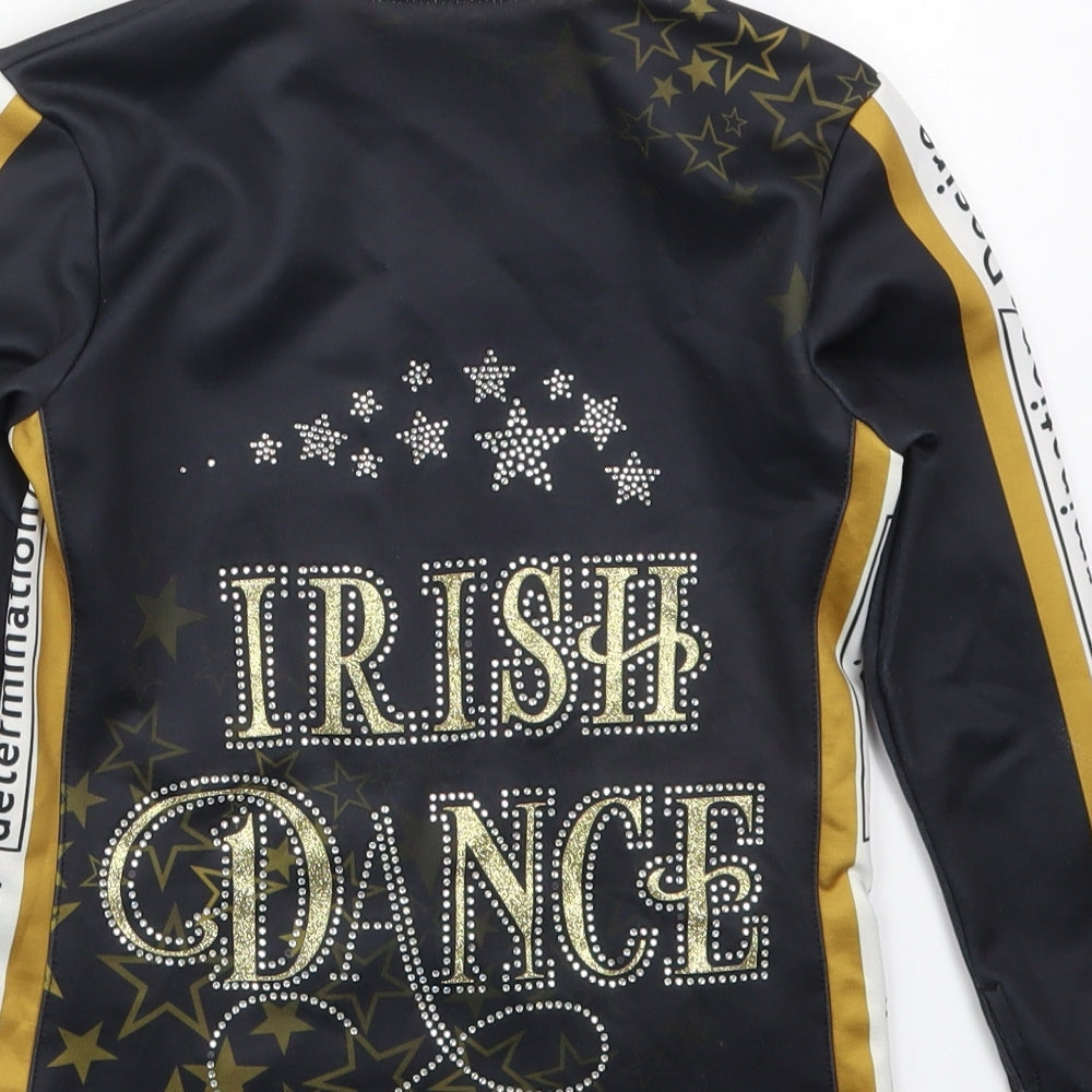 Dimensions Girls Black Jacket Size 6 Years Zip - Irish Dance Stars