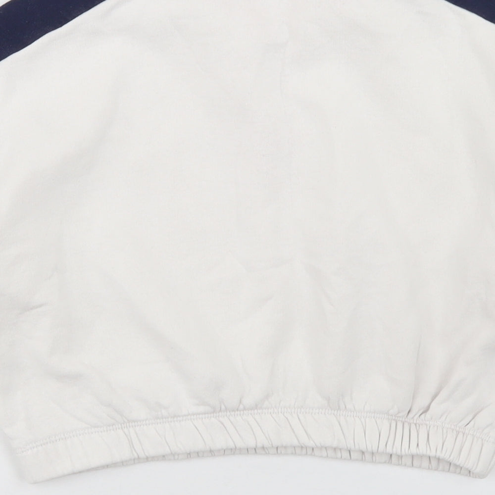 Primark Girls White Colourblock Cotton Pullover Sweatshirt Size 8-9 Years - Cropped
