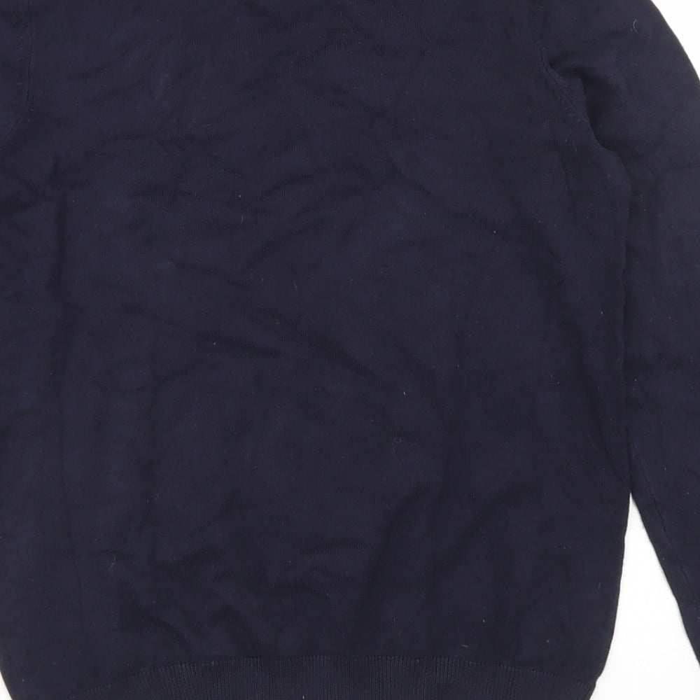 H&M Womens Blue Crew Neck Viscose Pullover Jumper Size S