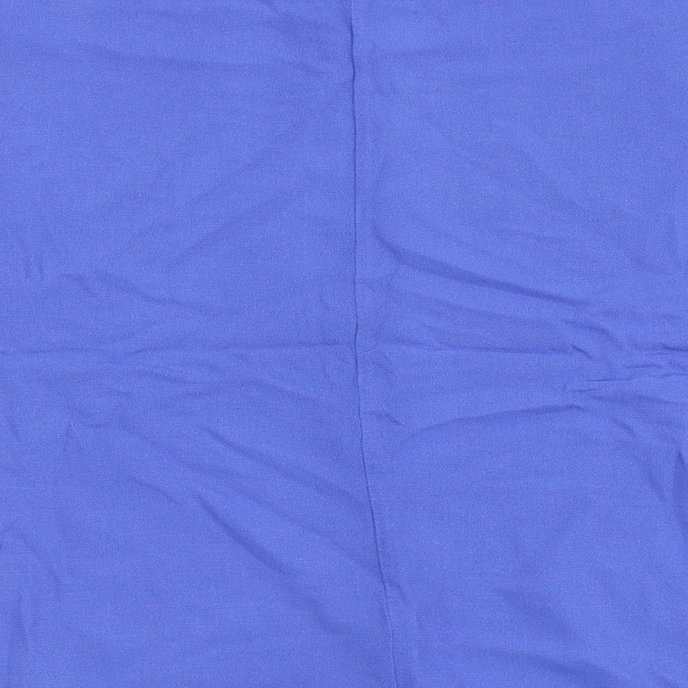River Island Womens Blue Viscose Basic Blouse Size 8 Round Neck - Cold Shoulder