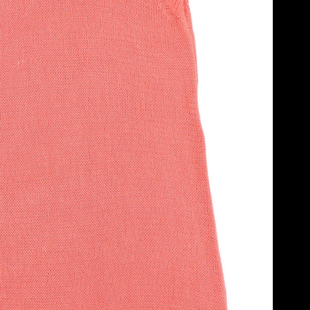 NEXT Womens Orange Polyester Basic T-Shirt Size 10 Round Neck