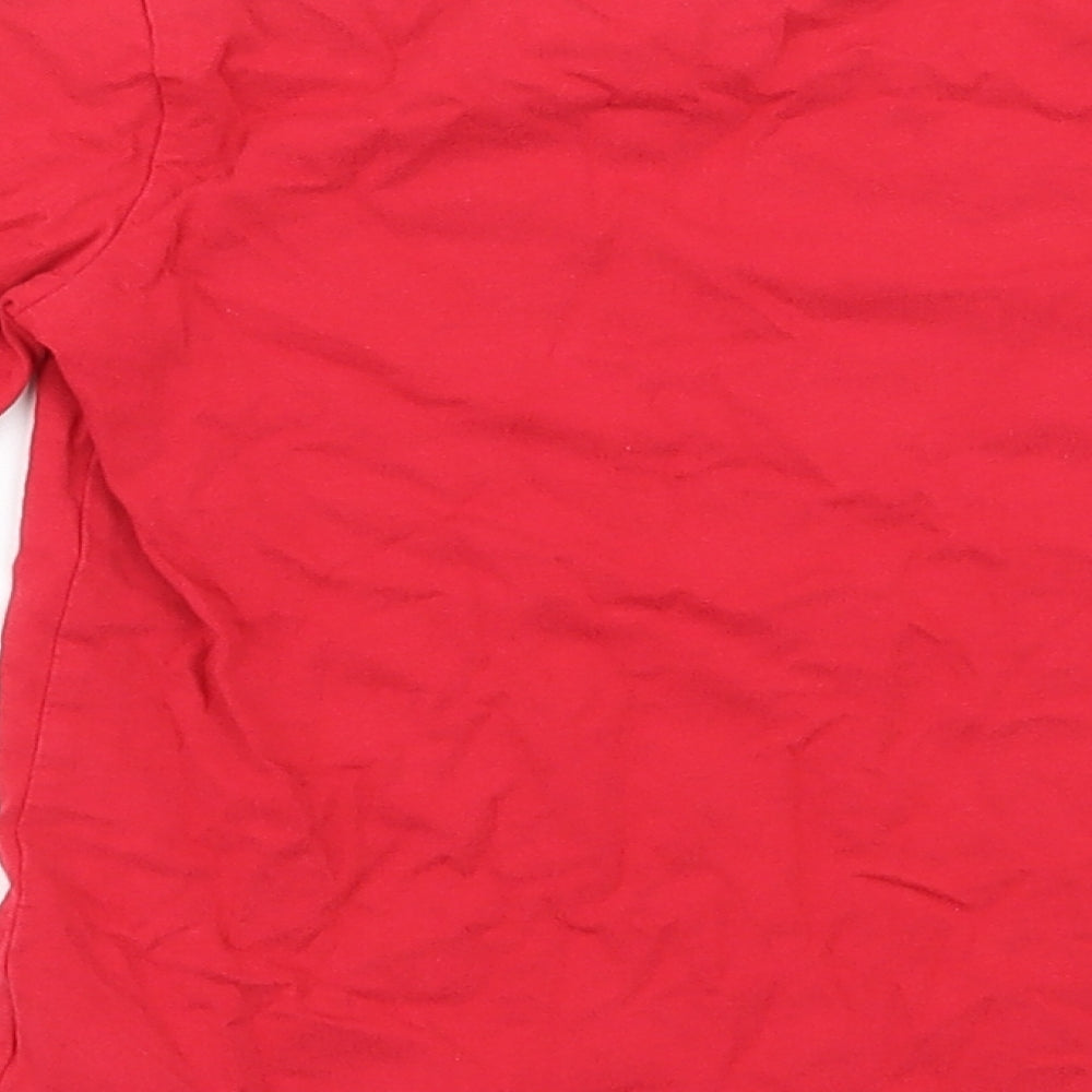 Next Girls Red 100% Cotton Basic T-Shirt Size 5 Years Round Neck Pullover