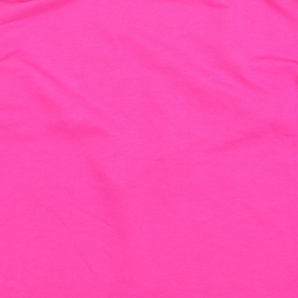 TU Womens Pink Polyester Basic T-Shirt Size 10 Round Neck
