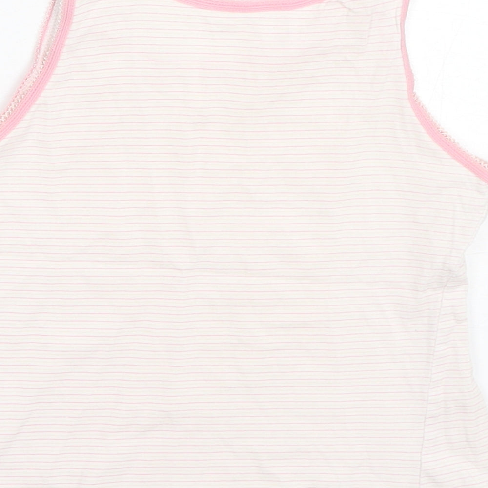 George Girls Multicoloured Striped Cotton Basic Tank Size 7-8 Years Round Neck Pullover
