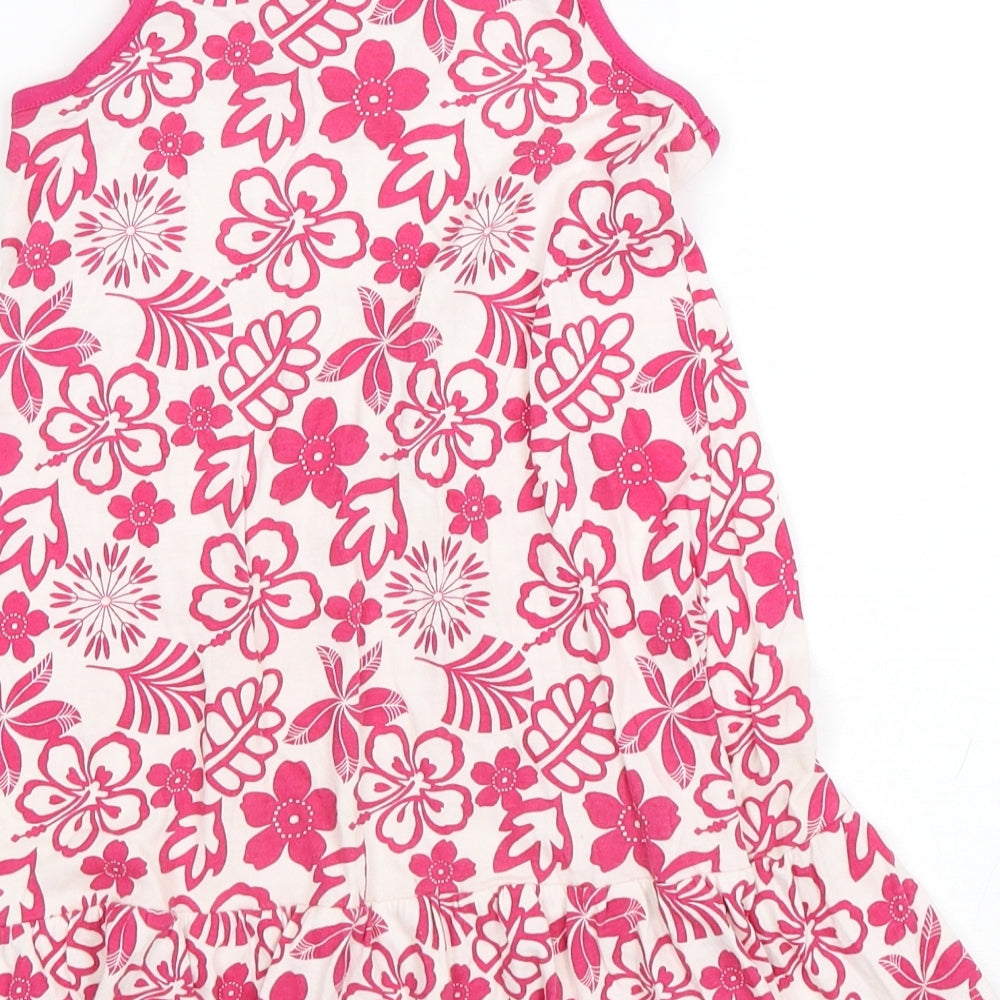 Dunnes Stores Girls Multicoloured Floral Cotton A-Line Size 4 Years Round Neck