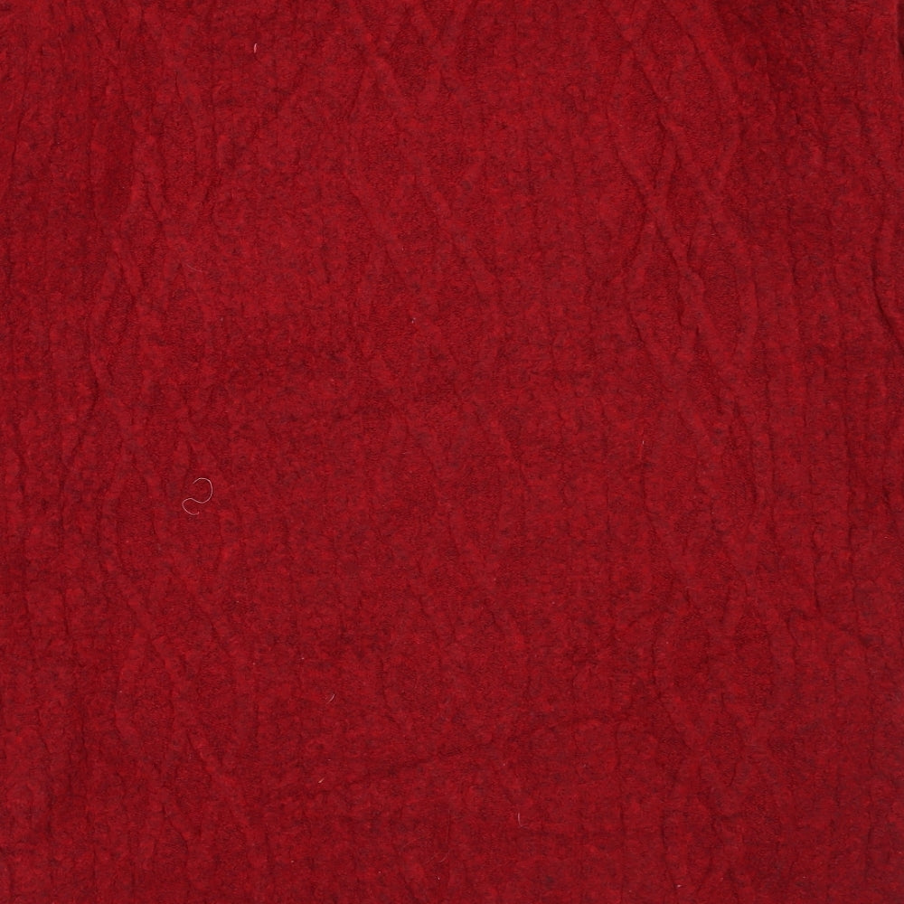 Zara Womens Red Round Neck Acrylic Pullover Jumper Size M