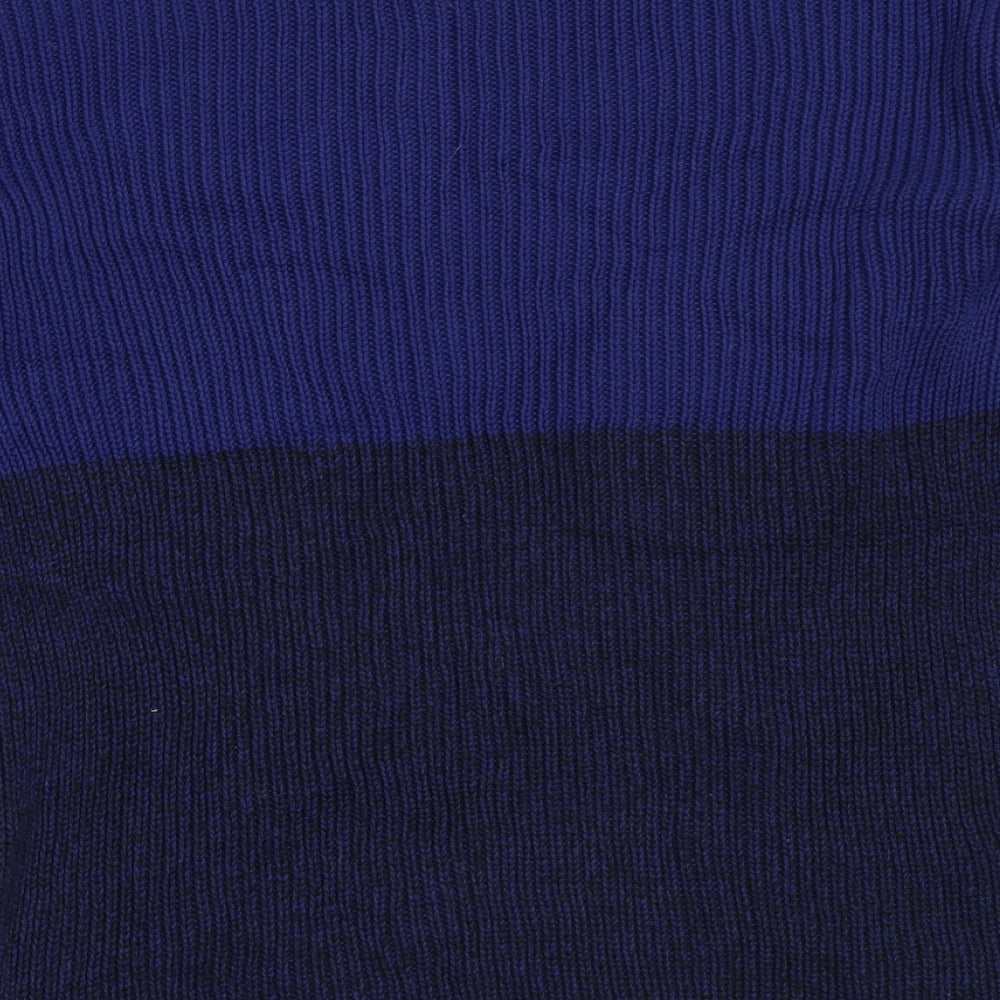 Design History Womens Blue Round Neck Cotton Pullover Jumper Size L