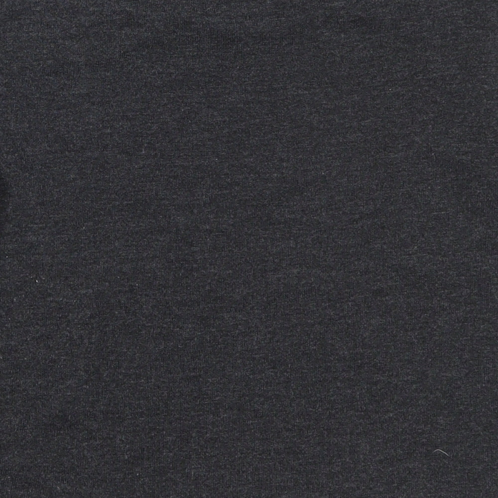 Topshop Womens Grey Polyester Basic T-Shirt Size 4 Round Neck