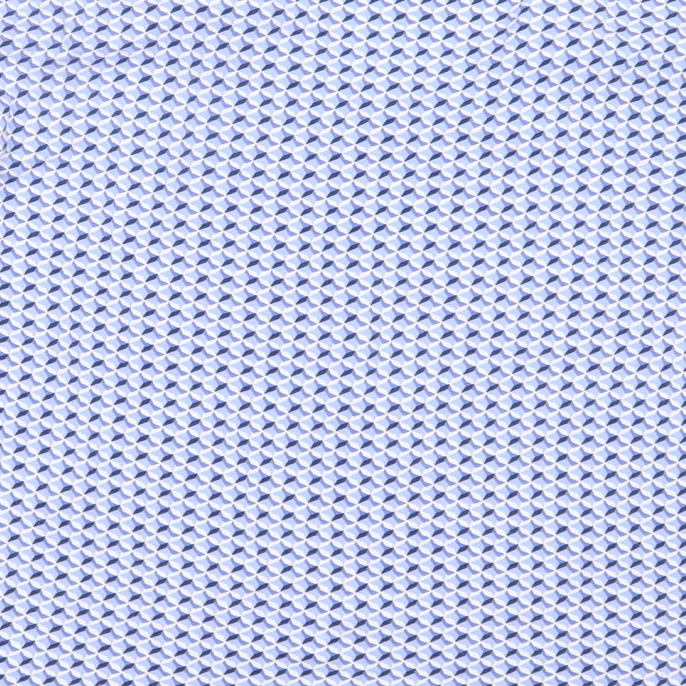 Street One Womens Blue Geometric Viscose Basic T-Shirt Size 14 V-Neck