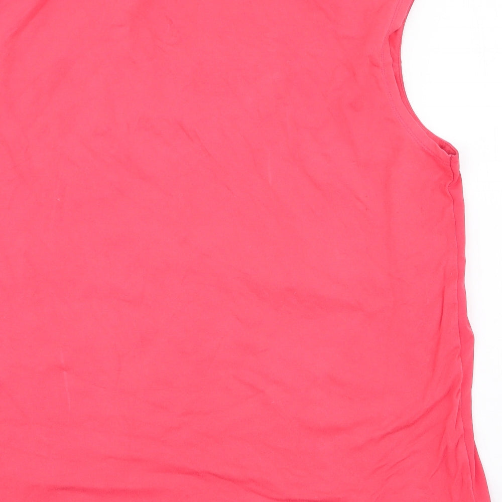 Gallery Womens Pink Polyester Jersey Blouse Size XL V-Neck