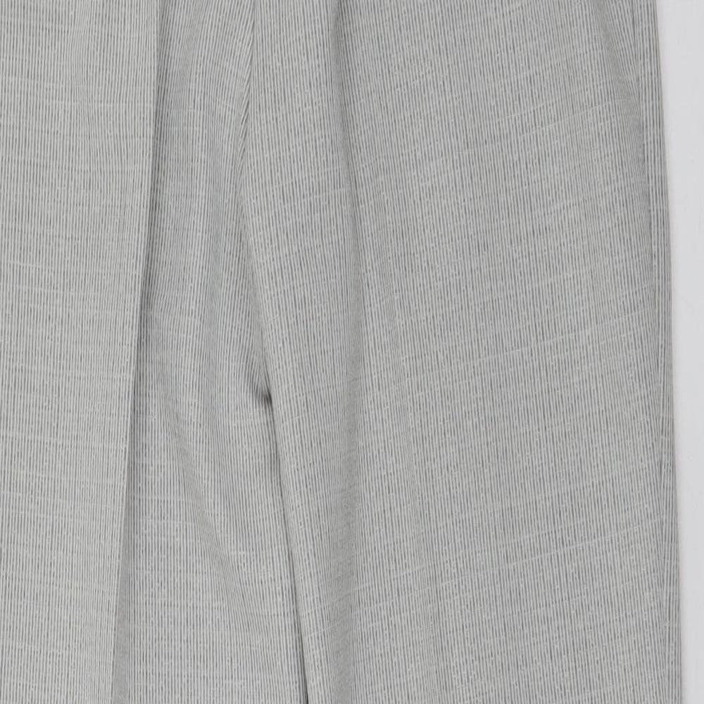 St Michael Womens Grey Polyester Trousers Size 12 L28 in Regular