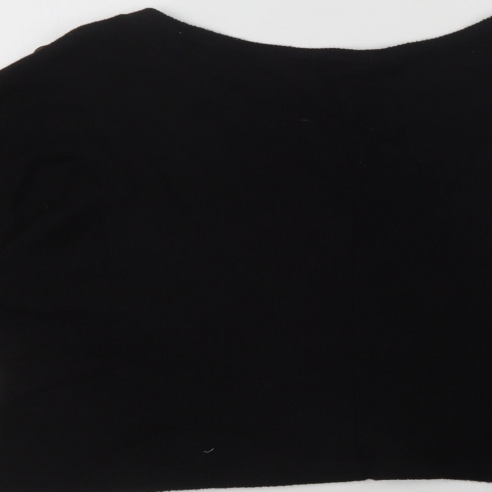 Quiz Womens Black Round Neck Viscose Pullover Jumper Size S
