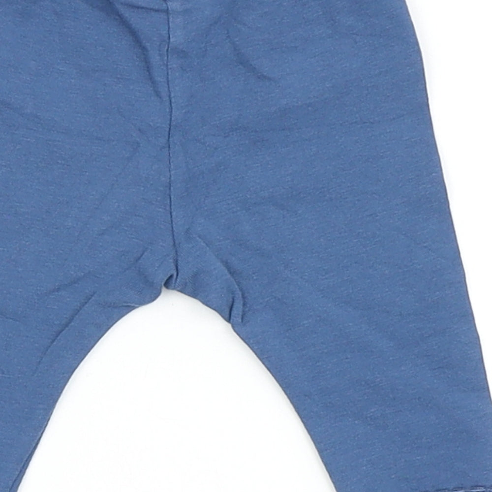 United Colors of Benetton Girls Blue Cotton Jogger Leggings Size 0-3 Months