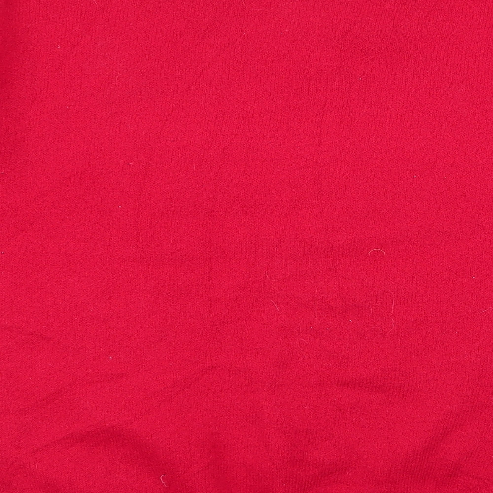 Primark Womens Red Round Neck Acrylic Pullover Jumper Size S - love , antlers