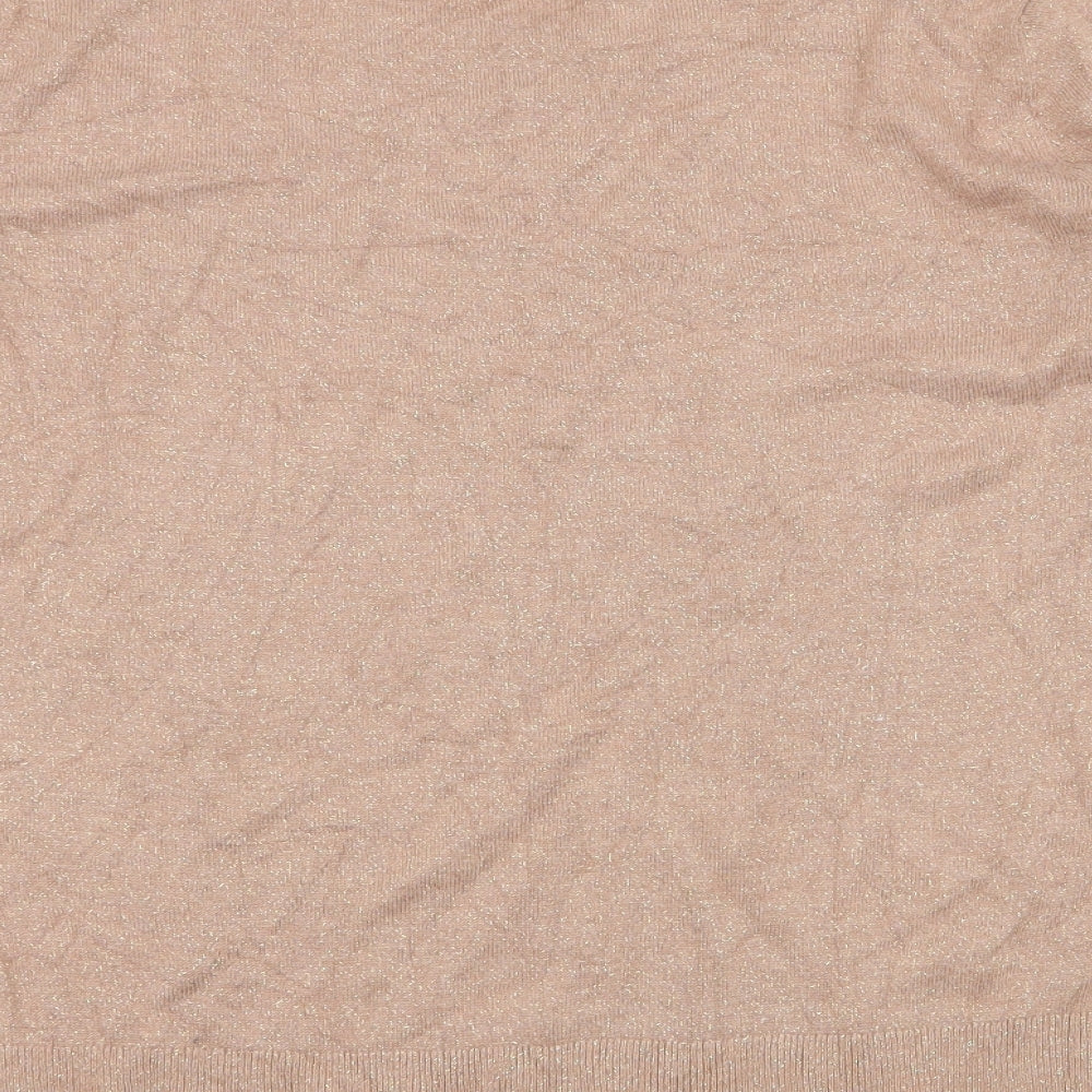 H&M Womens Brown Round Neck Viscose Pullover Jumper Size L
