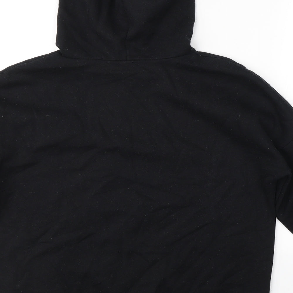 Bonmarché Womens Black Cotton Pullover Hoodie Size 14