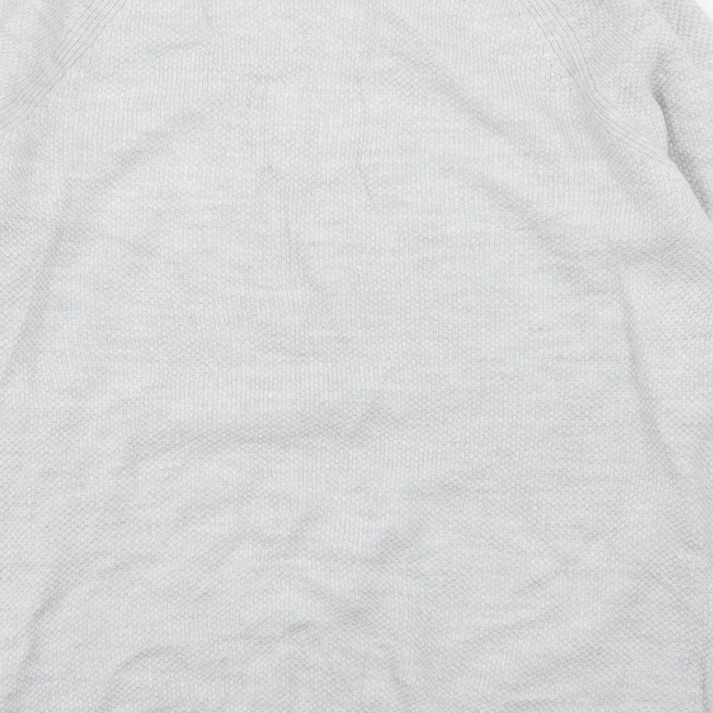 Gap Mens Grey V-Neck Cotton Pullover Jumper Size M
