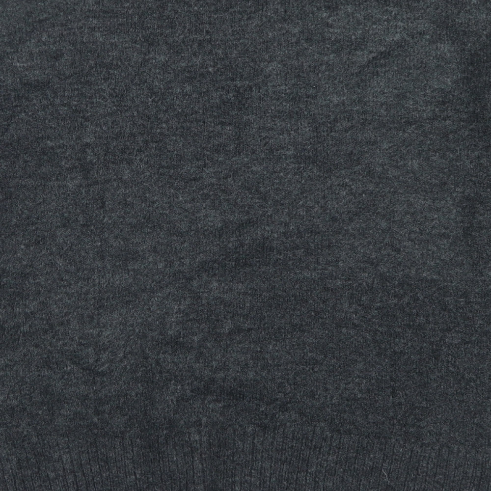 TU Womens Grey Mock Neck Acrylic Pullover Jumper Size 8