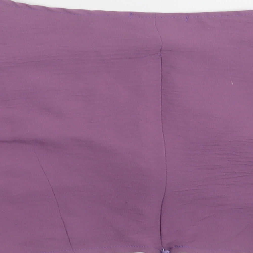 cayro Womens Purple Polyester Cropped Blouse Size M V-Neck