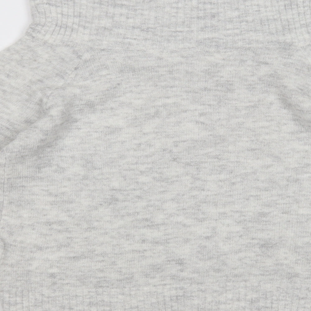H&M Girls Grey High Neck Acrylic Pullover Jumper Size 9-10 Years Pullover
