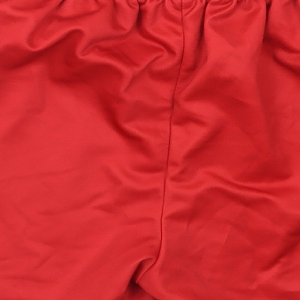Preworn Boys Red Polyester Sweat Shorts Size 4 Years Regular Drawstring - Kellogs