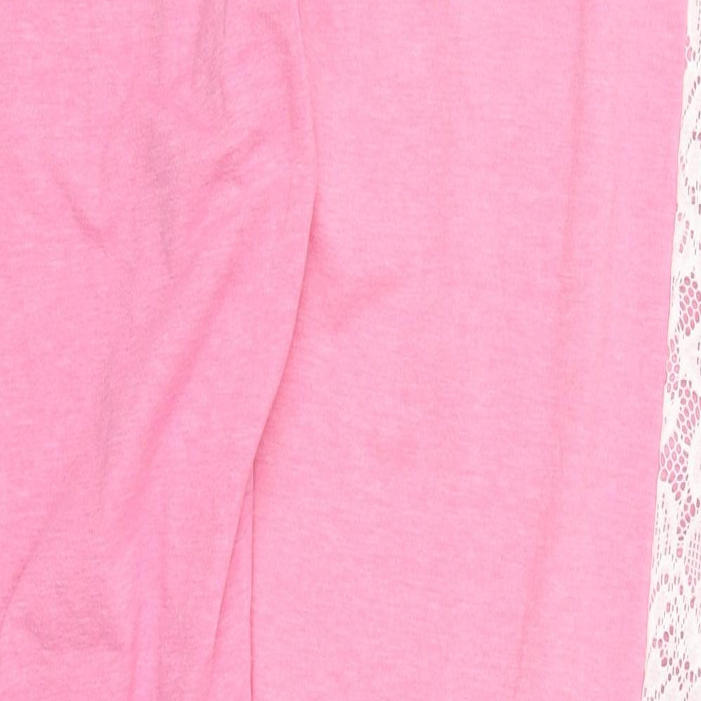 Dunnes Womens Pink Viscose Trousers Size 34 in L29 in Regular Drawstring - Pyjama Pants