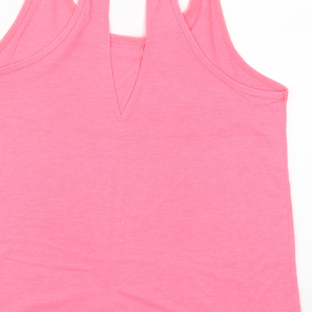 H&M Womens Pink Polyester Basic Tank Size S Round Neck