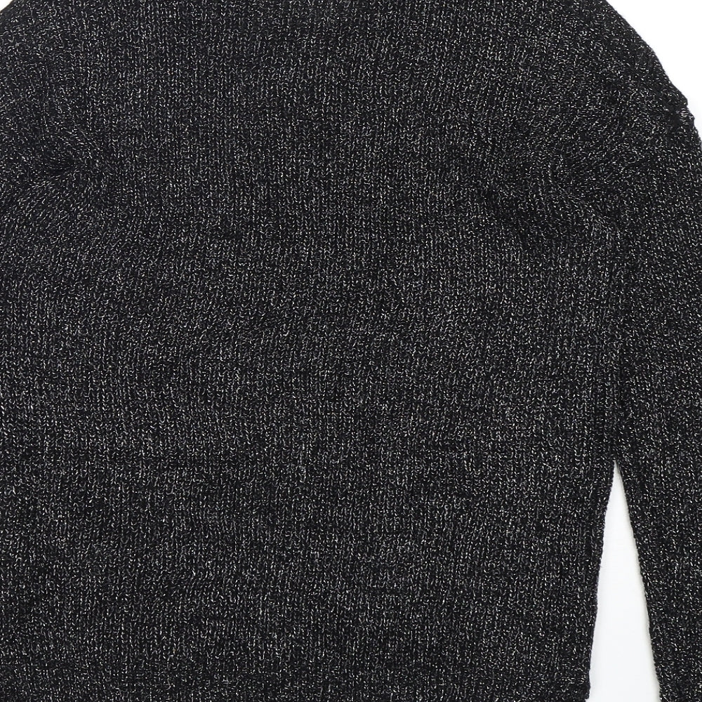 NEXT Womens Silver V-Neck Acrylic Pullover Jumper Size 6