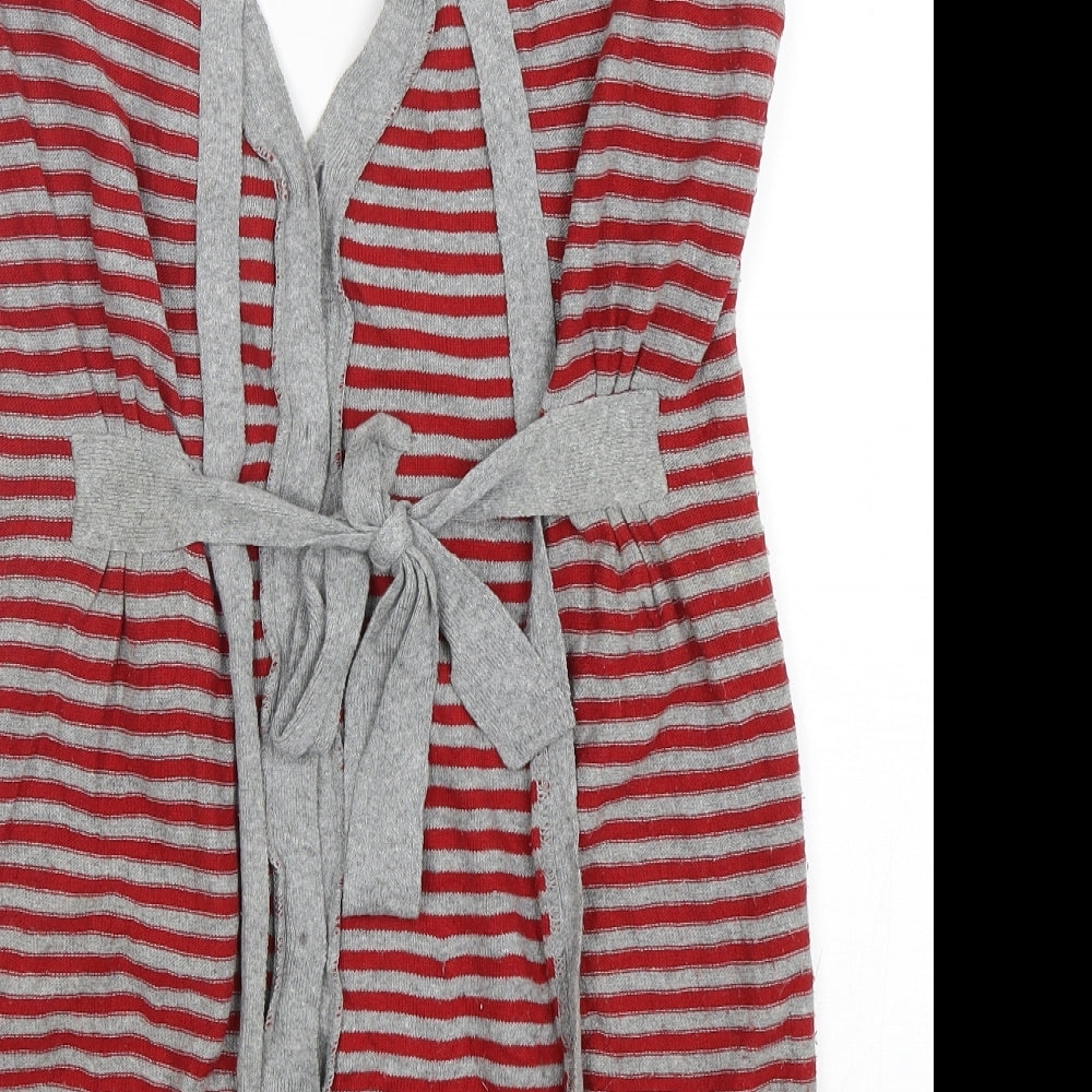 Dorothy Perkins Womens Multicoloured V-Neck Striped Acrylic Cardigan Jumper Size 12