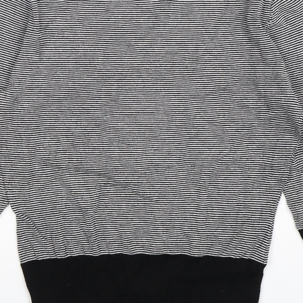 H&M Womens Multicoloured Scoop Neck Striped Viscose Pullover Jumper Size 10