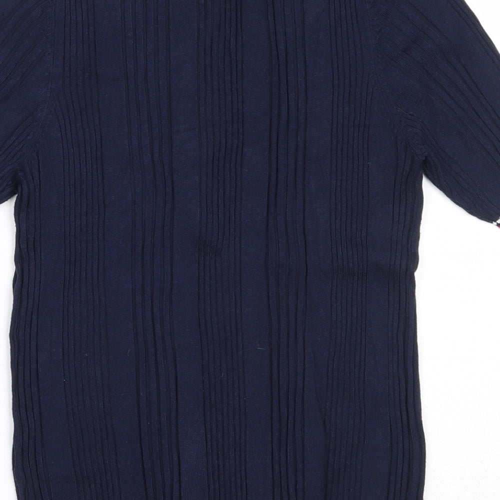 Marks and Spencer Womens Blue Round Neck Viscose Pullover Jumper Size 12