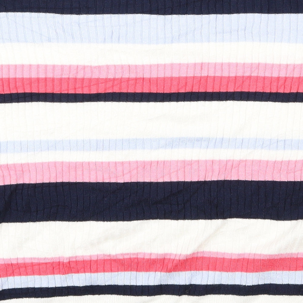 Marks & Spencer Womens Multicoloured Round Neck Striped Viscose Pullover Jumper Size 20