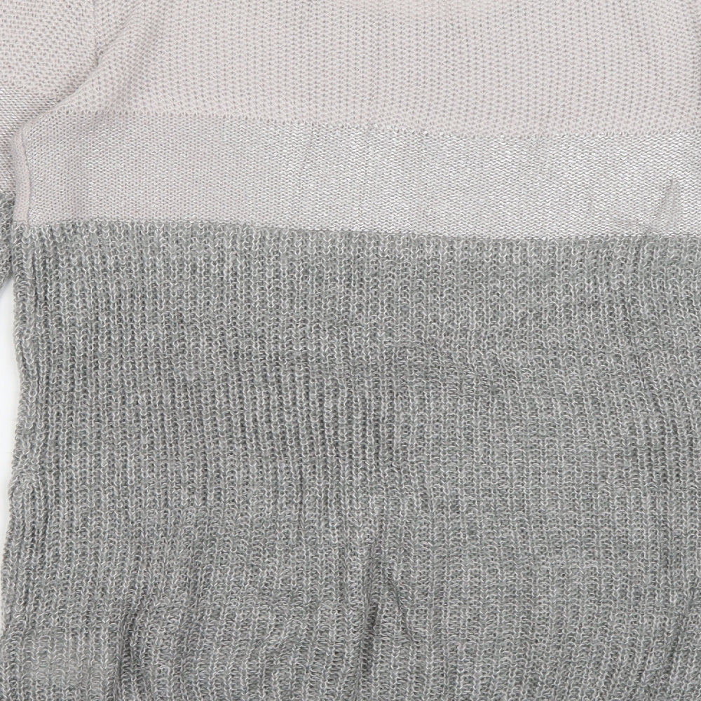 Body Flirt Womens Grey Round Neck Acrylic Pullover Jumper Size S