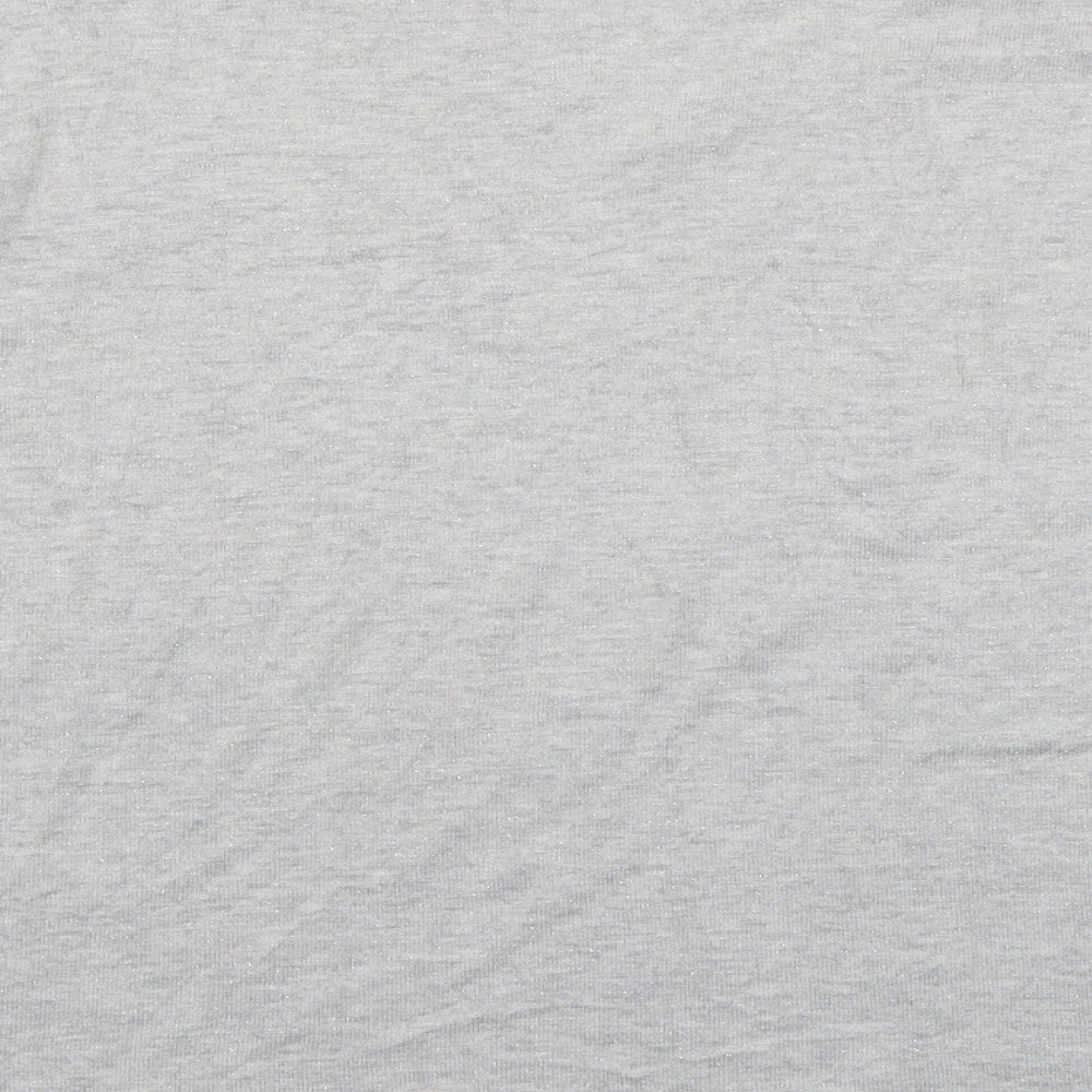 Marks and Spencer Womens Grey V-Neck Viscose Pullover Jumper Size 16