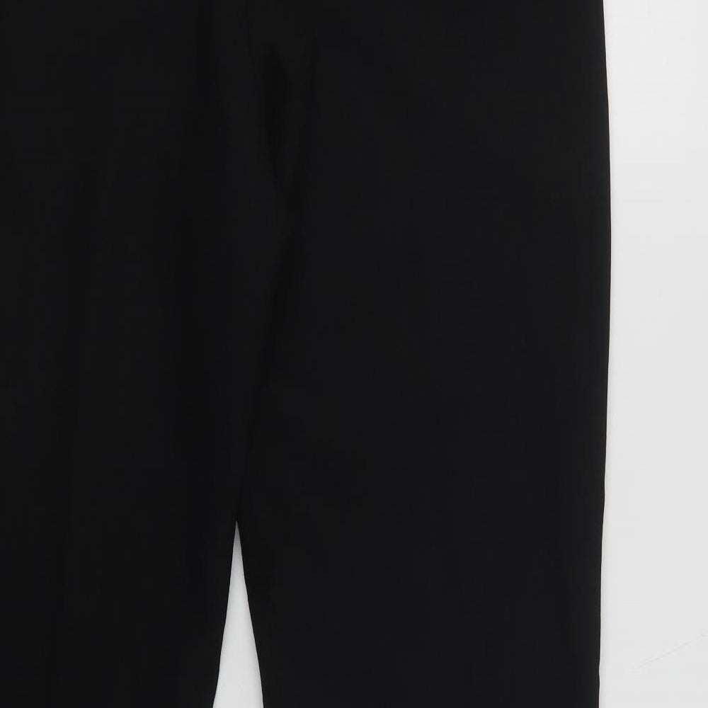 CONTEXT Womens Black Polyester Dress Pants Trousers Size 14 L30 in Regular Hook & Loop