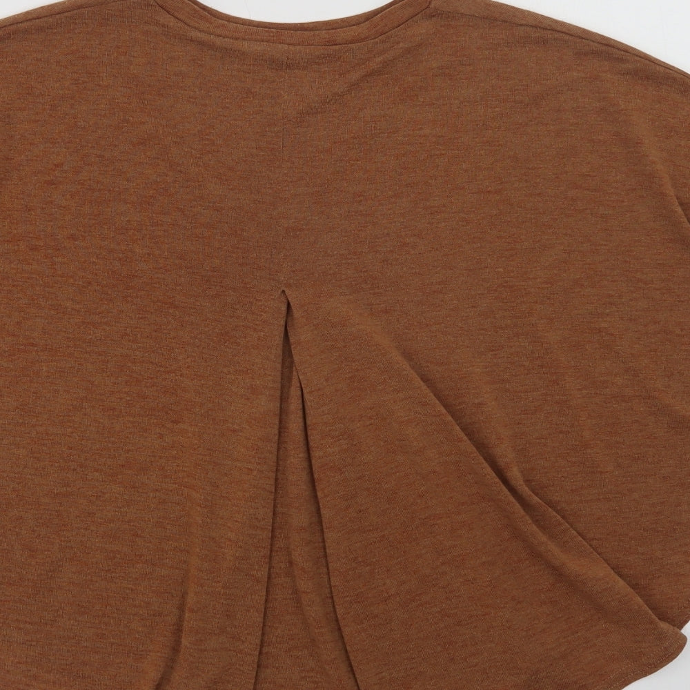 River Isl Womens Brown Crew Neck Polyester Pullover Jumper Size 6