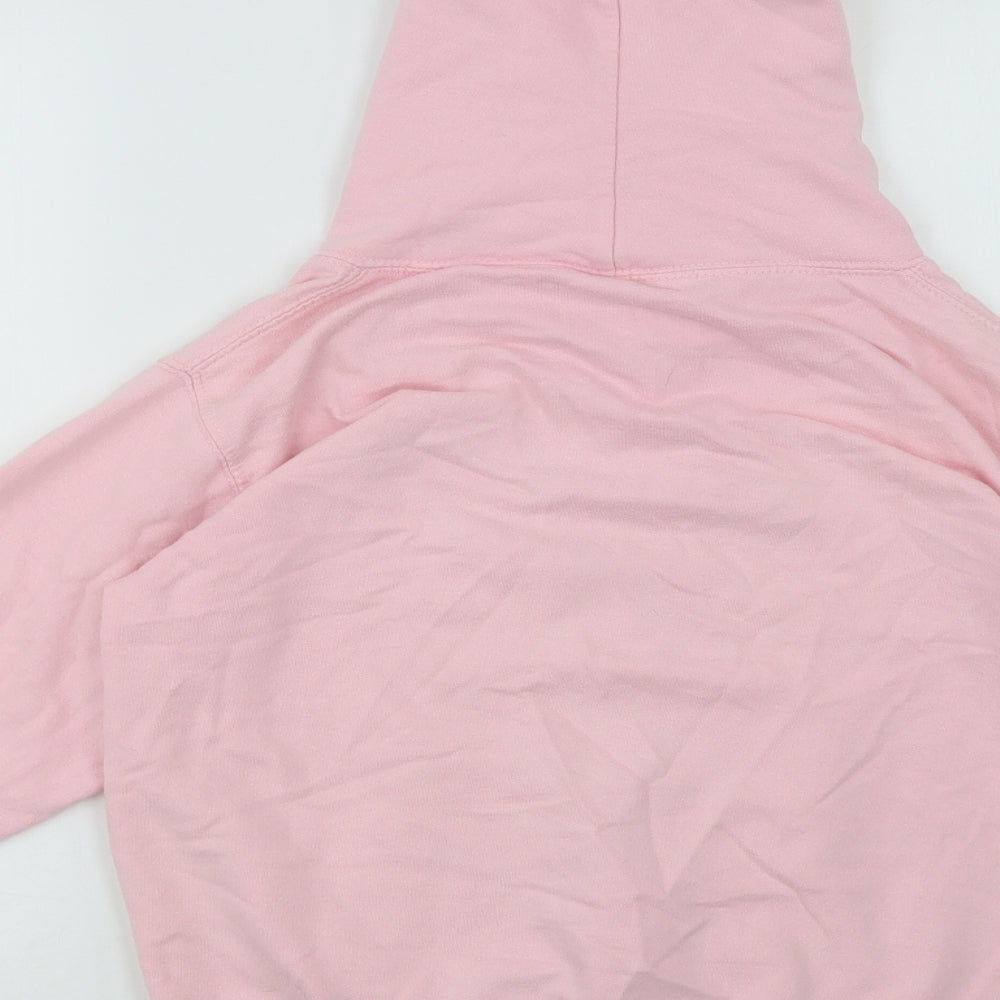 Awdis Girls Pink Cotton Pullover Hoodie Size 9-10 Years - Dance