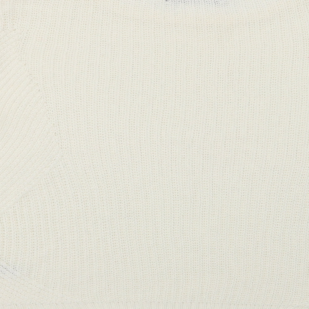 Autogra Womens Ivory Crew Neck Acrylic Pullover Jumper Size 12