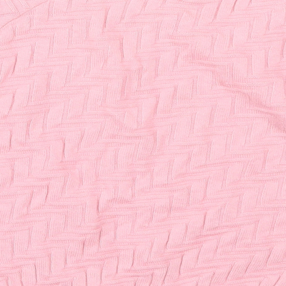 Topshop Womens Pink Crew Neck Cotton Pullover Jumper Size 8