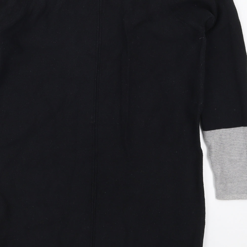 Marks & Spencer Womens Black V-Neck Cotton Pullover Jumper Size 12