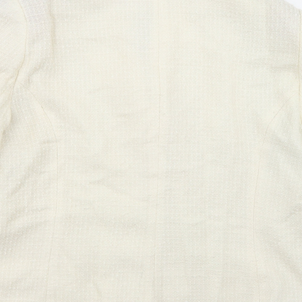 Classics Womens White Acrylic Jacket Blazer Size 16