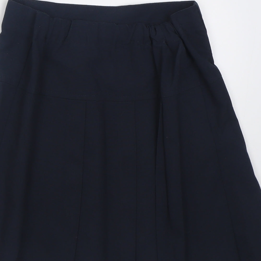 Marks & Spencer Girls Blue Polyester A-Line Skirt Size 7-8 Years Regular Pull On - School Wear