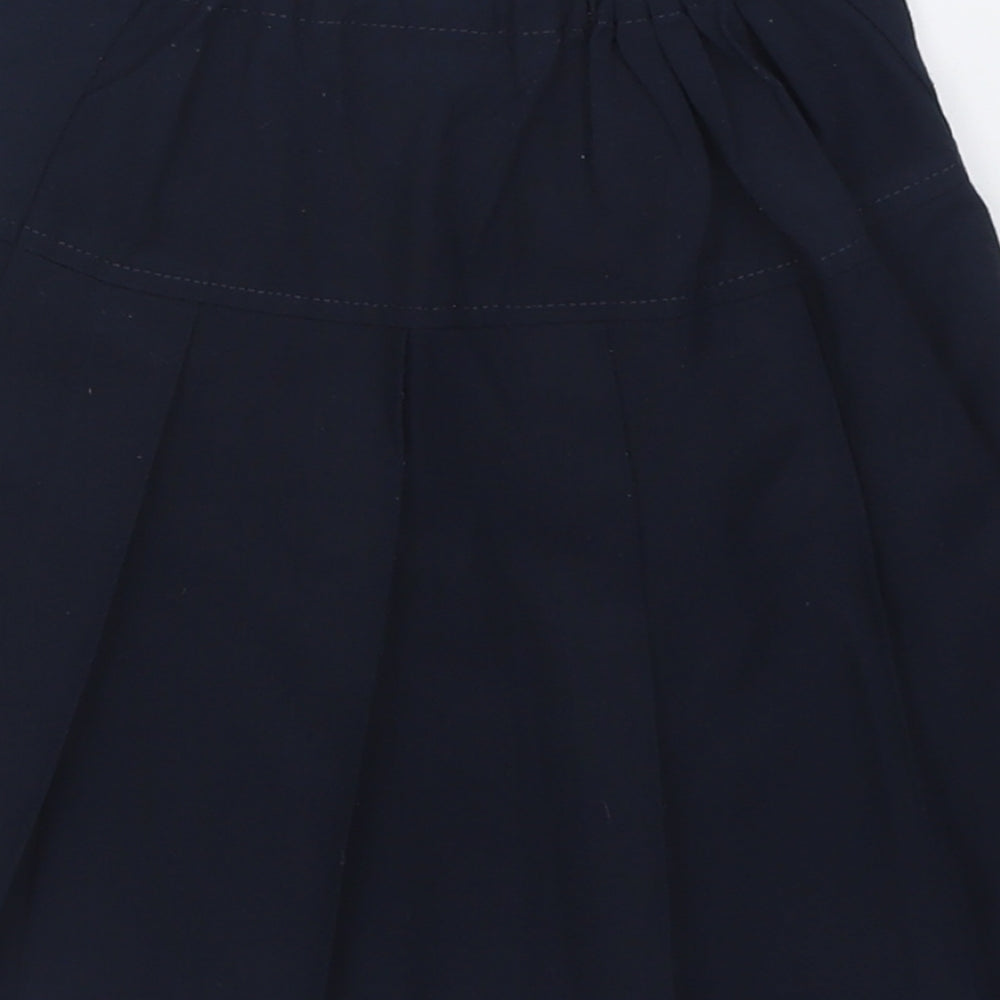 Marks & Spencer Girls Blue Polyester A-Line Skirt Size 7-8 Years Regular Pull On - School Wear